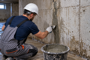 Reparație fisuri în beton înainte de hidroizolația prin cristalizare
