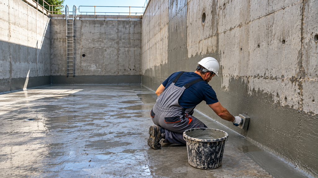 Hidroizolație bazin din beton prin cristalizare